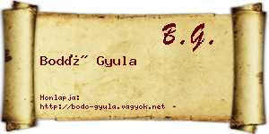 Bodó Gyula névjegykártya