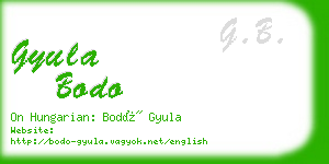 gyula bodo business card